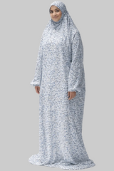 The Ria Series | Blue &Grey Floral Designed Crepe Ria Ghala (The Precious)