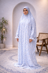 The Ria Series | Blue &Grey Floral Designed Crepe Ria Ghala (The Precious)
