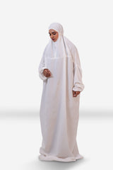 The Laya Series | Premium Plain Crepe White Laya Adan (The Paradise)