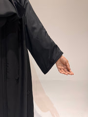 Handcrafted Motif Artwork Black Abaya-Premium Imported Nida Fabric