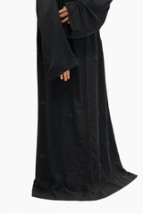 Handcrafted Motif Artwork Black Abaya-Premium Imported Nida Fabric