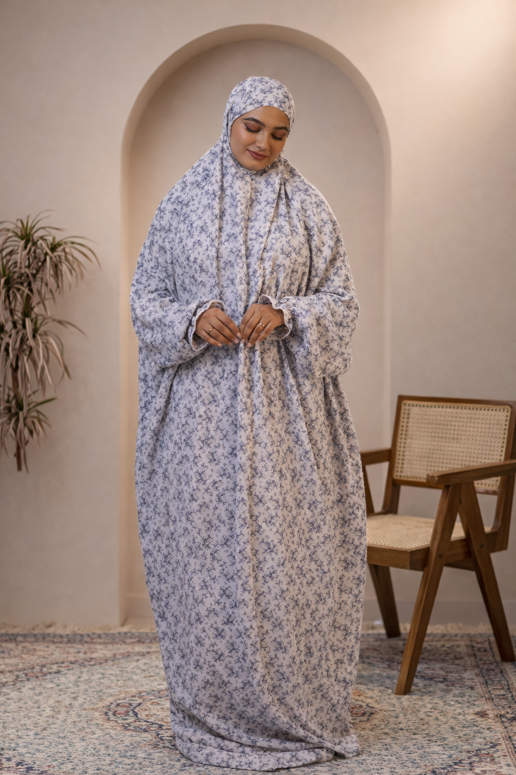 The Ria Series | Grey&Blue Ria Flora (The Bloom) Designed Crepe