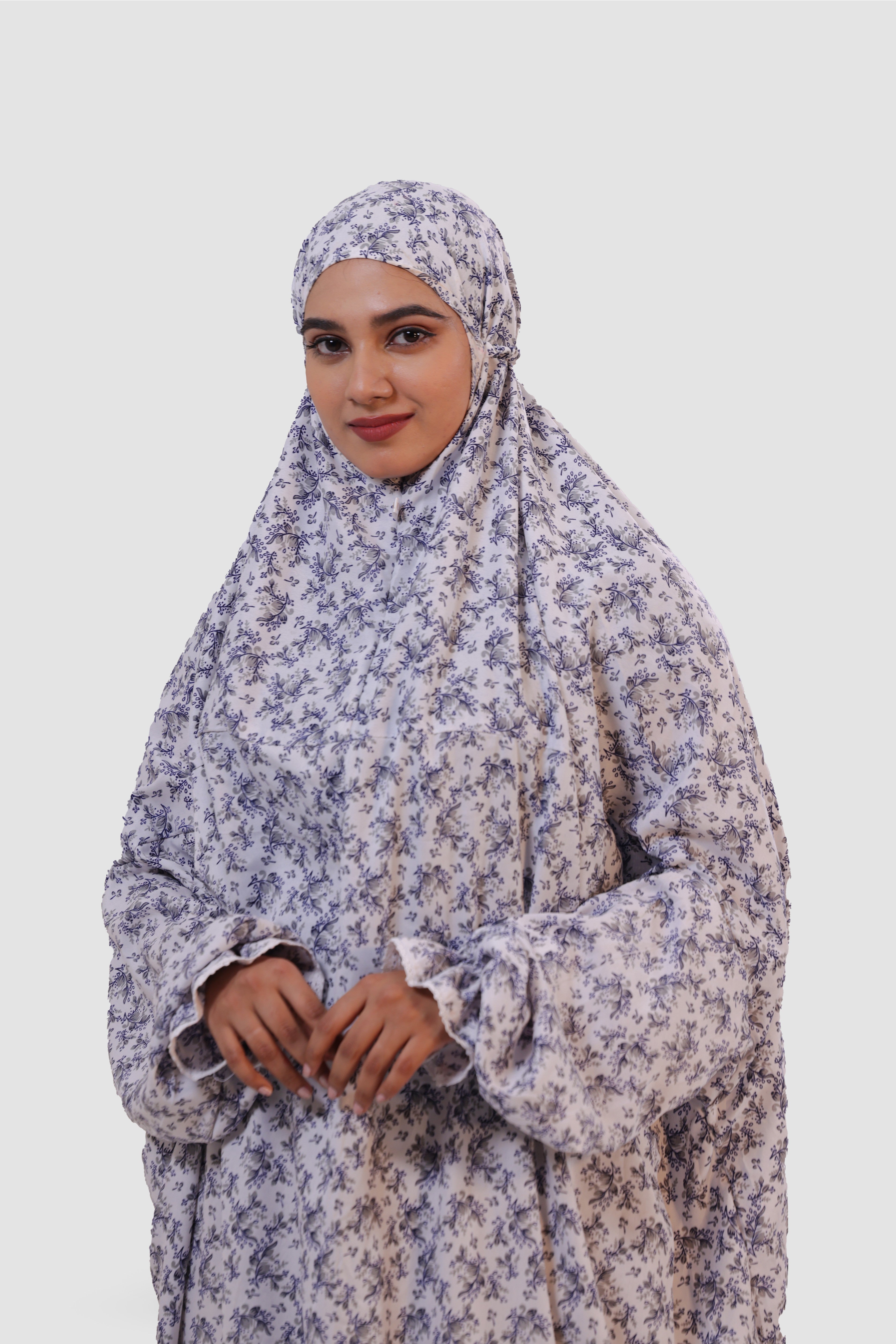 The Ria Series | Grey&Blue Ria Flora (The Bloom) Designed Crepe