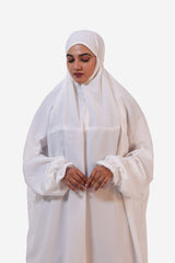 The Laya Series | Premium Plain Crepe White Laya Adan (The Paradise)
