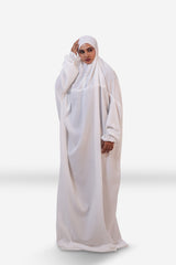 The Laya Series | Premium Plain Crepe White Laya Adan (The Paradise)