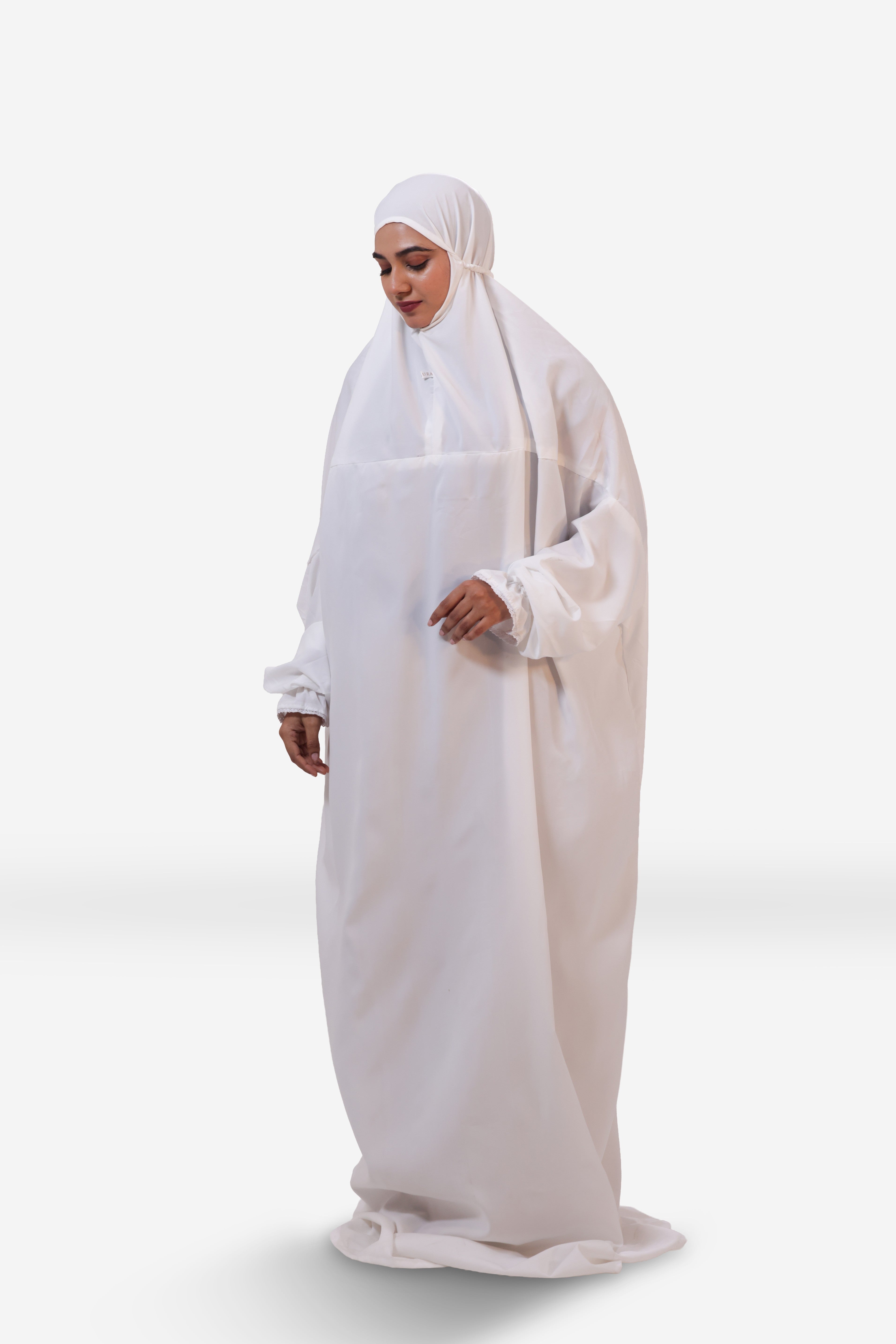 The Laya Series | Premium Plain Crepe White Laya Adan (The Paradise)