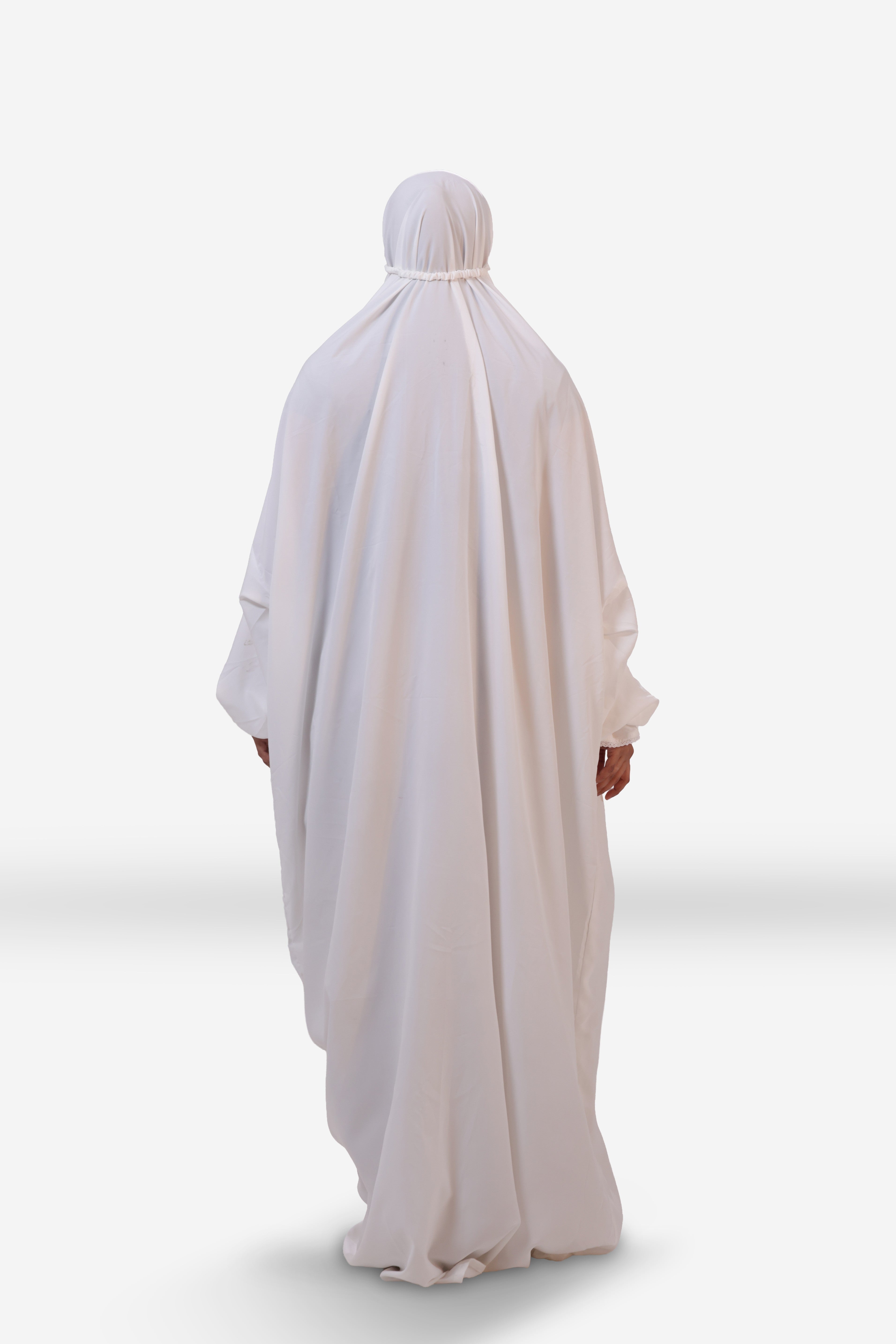 The Laya Series | Premium Plain Crepe White Laya Adan (The Paradise)
