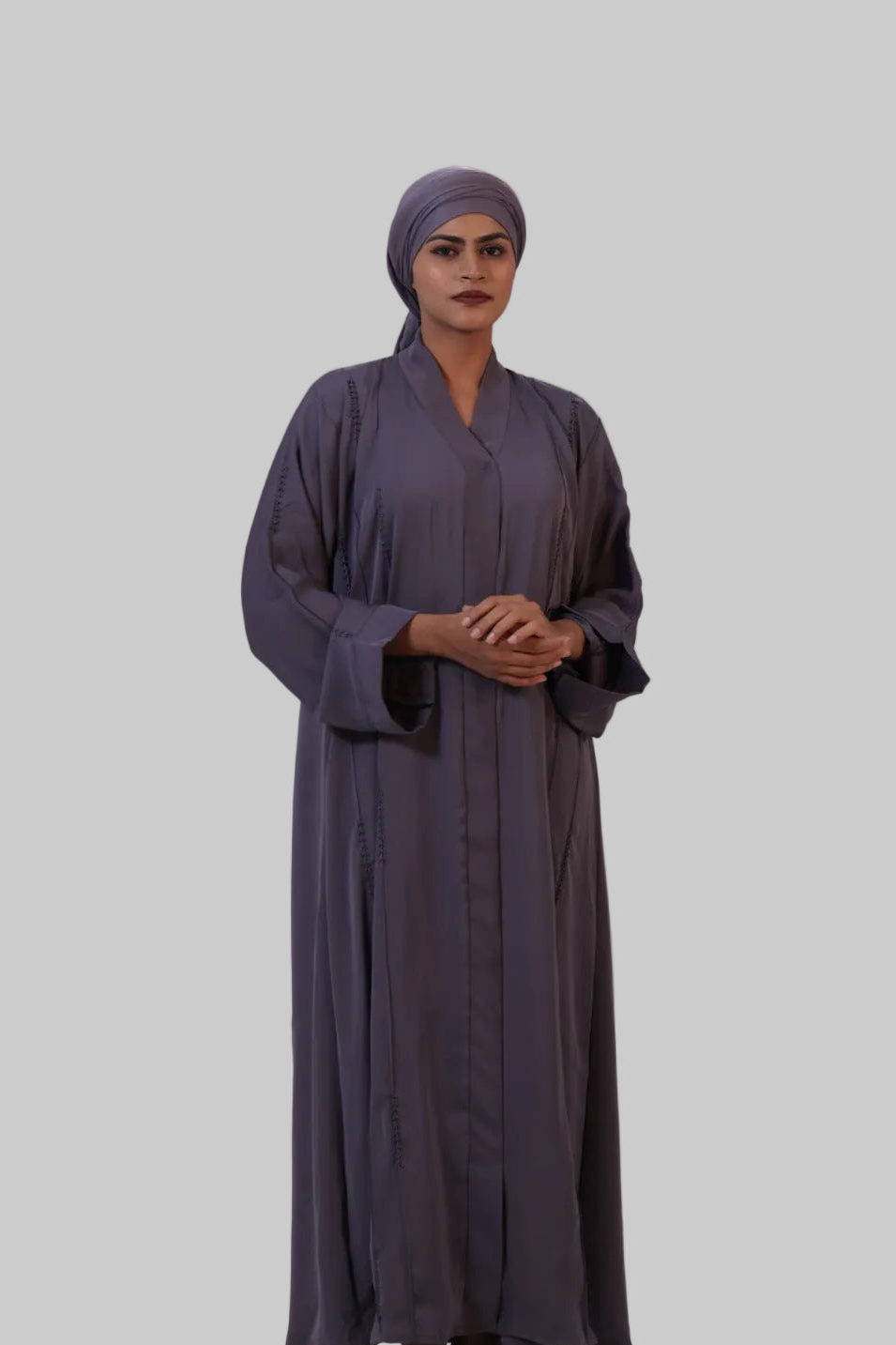Classic Charcoal Grace Abaya-Premium Imported Nida Fabric