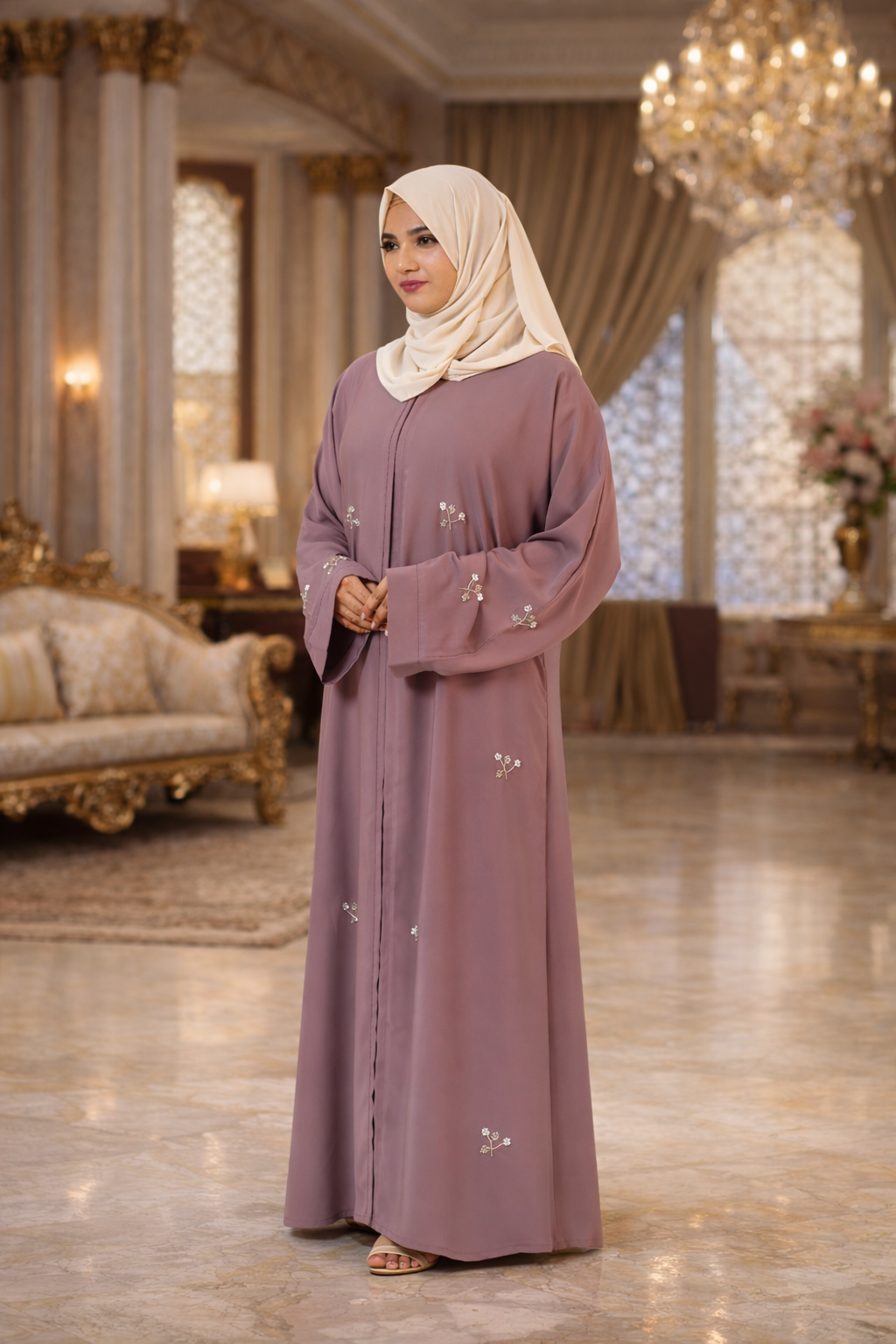 Hand worked Everyday Elegance Abaya-Premium Imported Nida Fabric
