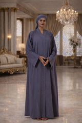 Classic Charcoal Grace Abaya-Premium Imported Nida Fabric