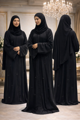 Handcrafted Motif Artwork Black Abaya-Premium Imported Nida Fabric