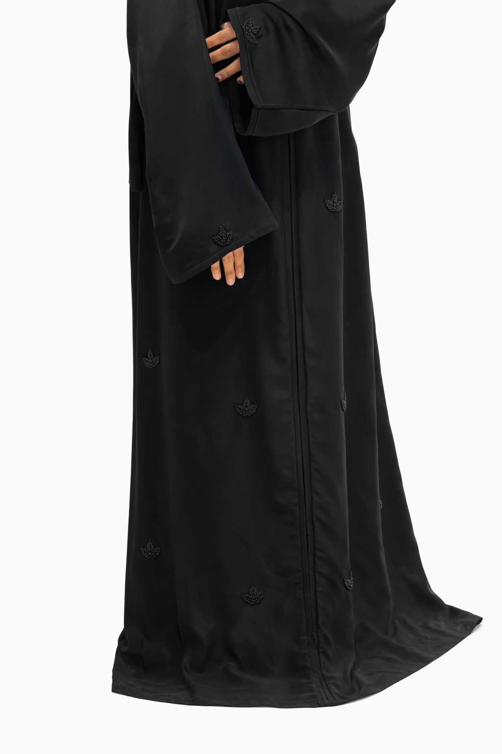 Handcrafted Motif Artwork Black Abaya-Premium Imported Nida Fabric
